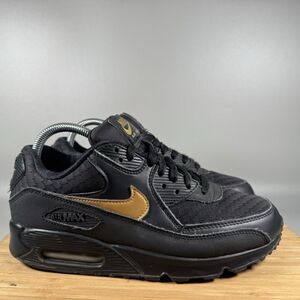 S Nike Air Max 90 Essential Black‎ Metallic Gold US Men's Size 7.5 AV7894-00